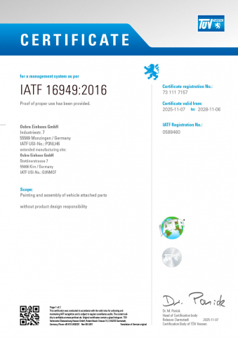 Certificate IATF16949:2016 EN